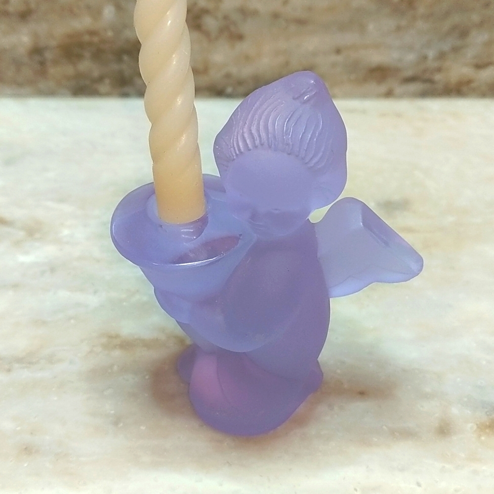 Frosted crystal candle holder